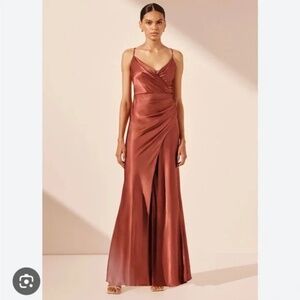 Shona Joy La Lune Cross Draped Maxi Dress - Terracotta